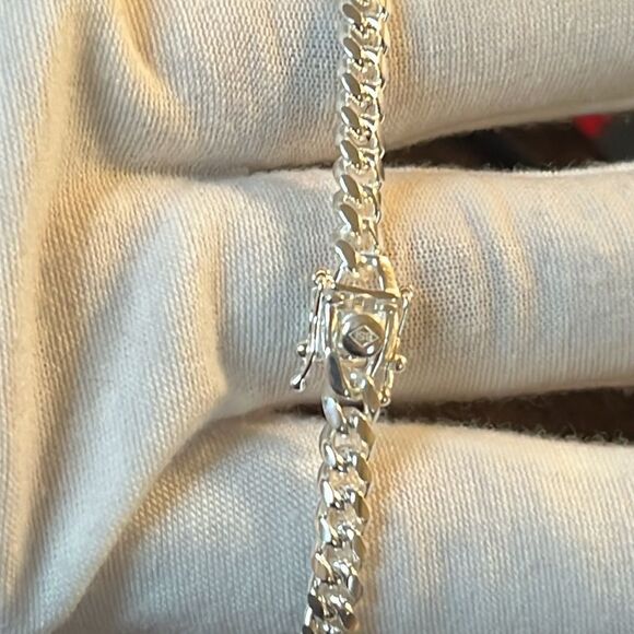 Solid Italian Silver Miami Cuban Bracelet 7.5”, 5MM, 14.2g With Box Lock - Picture 5 of 15
